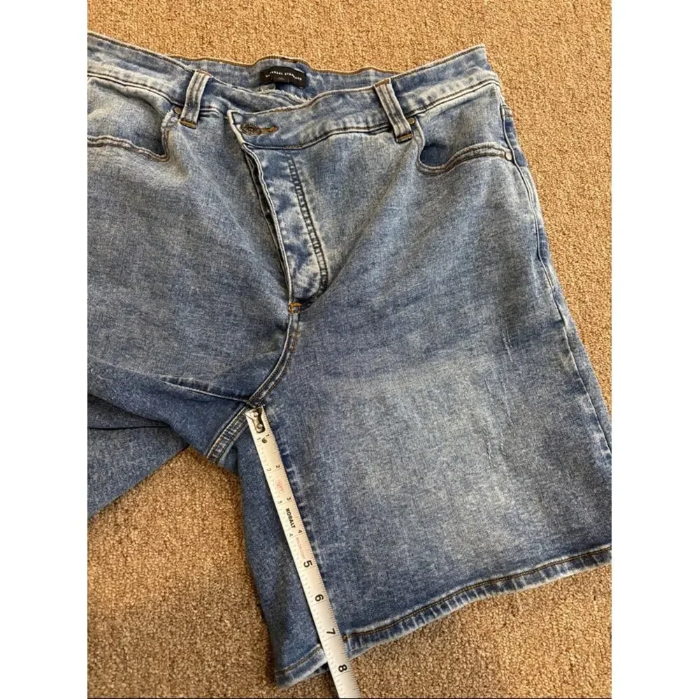 Universal Standard Denim Shorts Women’s Size 12 Blue Asymmetrical Fly  Casual